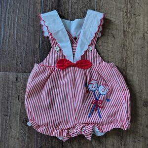VTG SS LOLLIPOP Romper 4th Of July  0-6 Month/T410